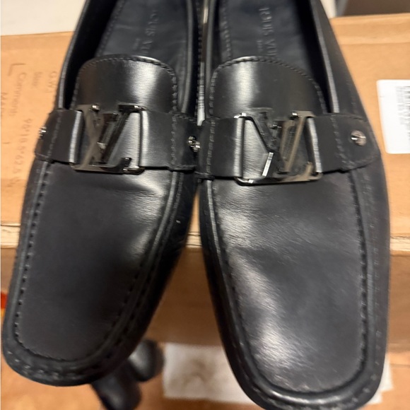 Louis Vuitton Black Leather Slip-On Loafers main image 6